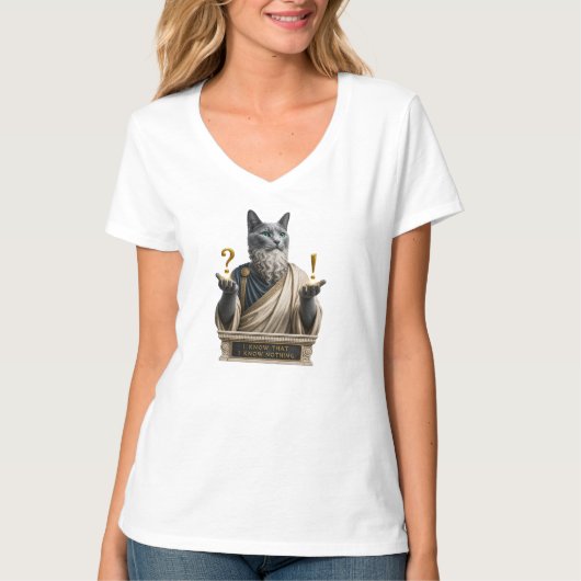 Russisch Blau Socrates Katze T-Shirt (Vorderseite)