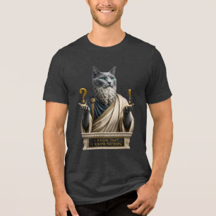 Russisch Blau Socrates Katze Tri-Blend Shirt