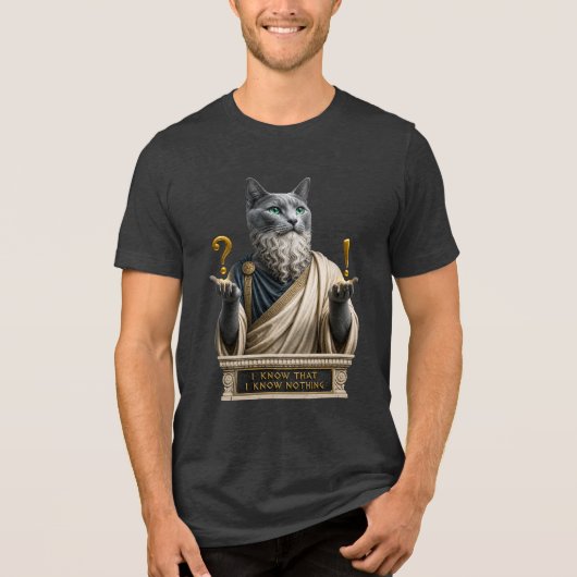 Russisch Blau Socrates Katze Tri-Blend Shirt (Vorderseite)