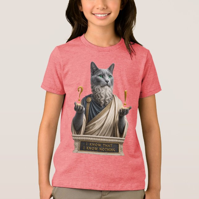 Russisch Blau Socrates Katze Tri-Blend Shirt (Vorderseite)