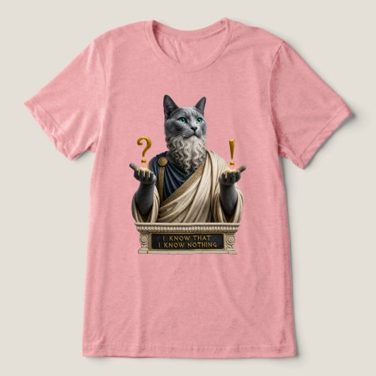 Russisch Blau Socrates Katze Tri-Blend Shirt (Design Vorderseite)