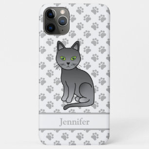 Russisch Blau Süße Cartoon-Katzen-Illustration & N Case-Mate iPhone Hülle