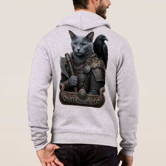 Russisch Blau Veteran Odins Katze Hoodie (Rückseite)