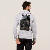 Russisch Blau Veteran Odins Katze Hoodie (Schwarz voll)