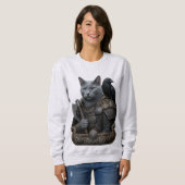 Russisch Blau Veteran Odins Katze Sweatshirt (Vorne ganz)