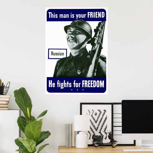 Russisch - dieser Mann ist dein Freund Poster (Heimbüro)