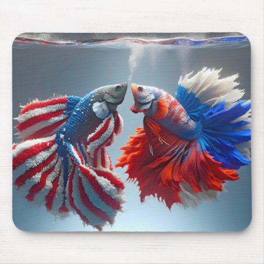 Russisch gegen American Betta Fish Mousepad (Vorne)