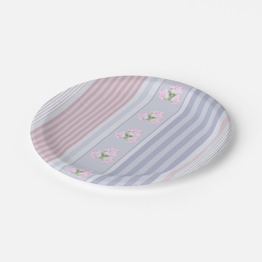 Russisch, gestreift, Patchwork Pappteller (Schrägansicht)