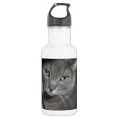 Russisch-graue Katze Edelstahlflasche (Vorderseite)
