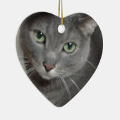 Russisch-graue Katze Keramik Ornament (Rechts)