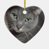 Russisch-graue Katze Keramik Ornament (Vorne)