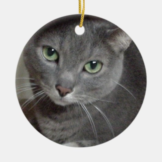 Russisch-graue Katze Keramikornament (Vorne)