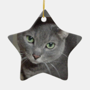 Russisch-graue Katze Keramikornament