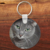 Russisch-graue Katze Schlüsselanhänger (Vorderseite)