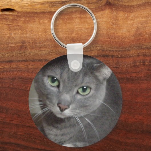 Russisch-graue Katze Schlüsselanhänger (Vorderseite)