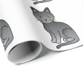 Russisch Niedlicher Cartoon Cat Pattern Geschenkpapier (Rolleneckpunkt)