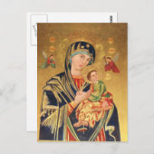 Russisch-orthodoxe Ikone - Jungfrau Mary und baby Postkarte (Vorne/Hinten)