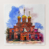 Russisch-orthodoxe Kirche. Zeichnung Puzzle (Vertikal)