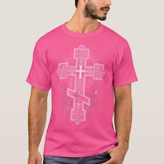 Russisch-Orthodoxe Kreuz Russische Kirche Orthodox T-Shirt (Vorderseite)