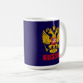 Russische Adlerflagge Kaffeetasse (VorderseiteRechts)