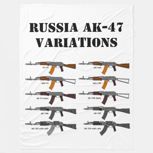 RUSSISCHE AK-47 VARIATIONEN FLEECEDECKE (Vorderseite)