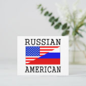 Russische amerikanische Flagge Postkarte (Stehend Vorderseite)