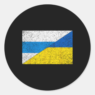 Russische Antikriegsflagge Ukraine-Flagge Net Voyn Runder Aufkleber