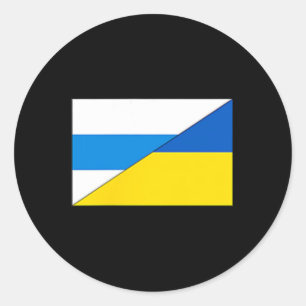 Russische Antikriegsflagge Ukraine-Flagge Net Voyn Runder Aufkleber