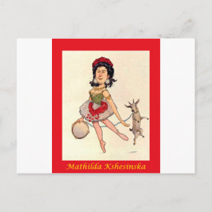 Russische Ballerina Caricature ~ Mathilda Kshesins Postkarte