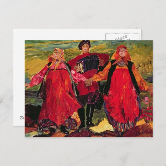 Russische Bauern singen Postkarte (Vorne/Hinten)