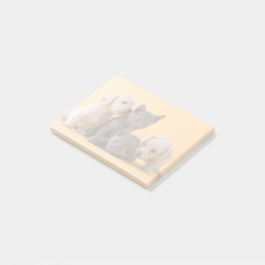 Russische blaue Kätzchen u. Dackel-Welpen Post-it Klebezettel (angewinkelt)