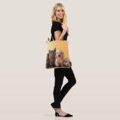Russische blaue Kätzchen und Dackel-Welpen Tasche (Am Model)