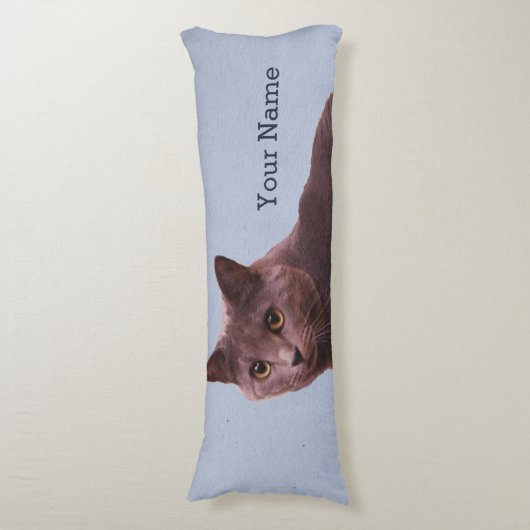 Russische blaue Katze addieren Namen Seitenschläferkissen (Vorderseite Vertikal)