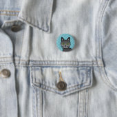 Russische blaue Katze-Illustration-Gesicht Nah-up Button (Beispiel)