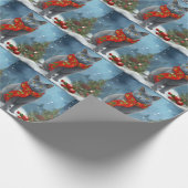 Russische Blaue Katze im Schnee Weihnachten Geschenkpapier (Ecke)