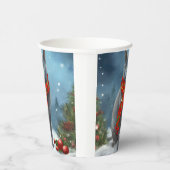 Russische Blaue Katze im Schnee Weihnachten Pappbecher (Rechts)