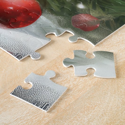 Russische Blaue Katze im Schnee Weihnachten Puzzle (Seite)