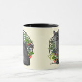 Russische blaue Katze mit Beeren Tasse (Zentrum)