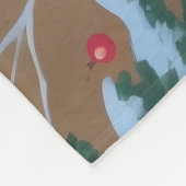 Russische blaue Katze mit Weihnachtsmütze Fleecedecke (Ecke)