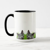 Russische blaue Katzen-klassische weiße Tasse (Links)