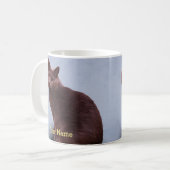 Russische blaue Miezekatze-Katze Kaffeetasse (Vorderseite Links)