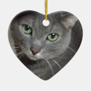 Russische Blauer Graukatze Keramik Ornament