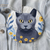 Russische Blaukatzengelbe Blumen Button (Beispiel)