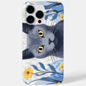 Russische Blaukatzengelbe Blumen Case-Mate iPhone Hülle (Rückseite)