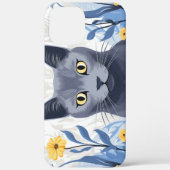Russische Blaukatzengelbe Blumen Case-Mate iPhone Hülle (Rückseite)