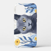 Russische Blaukatzengelbe Blumen Case-Mate iPhone Hülle (Rückseite)