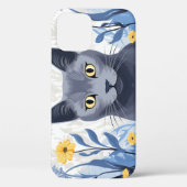 Russische Blaukatzengelbe Blumen Case-Mate iPhone Hülle (Rückseite)