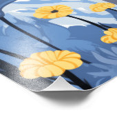 Russische Blaukatzengelbe Blumen Fotodruck (Ecke)