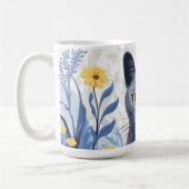 Russische Blaukatzengelbe Blumen Kaffeetasse (Links)