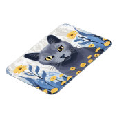 Russische Blaukatzengelbe Blumen Magnet (Linke Seite)